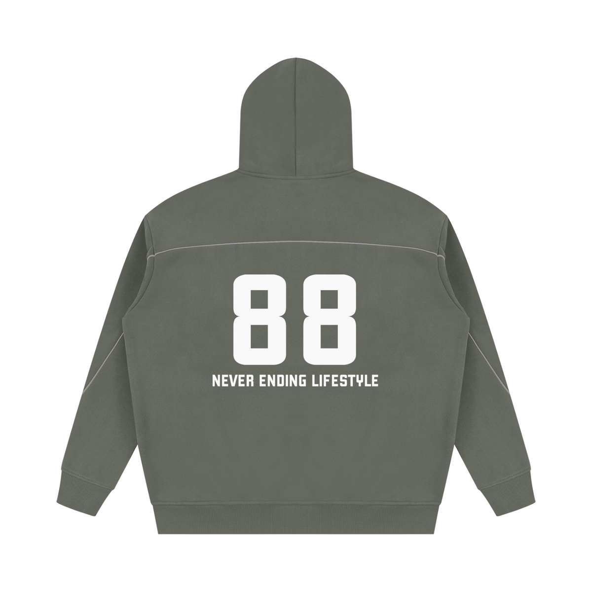 Never Ending Lifestyle Unisex Oversized Piping Fleece Hoodie