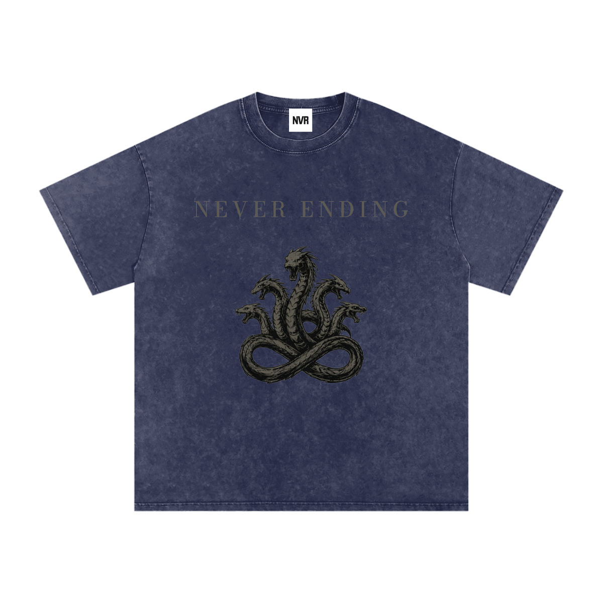 Never Ending Hydra Snow Washed Oversized Cotton T-Shirt