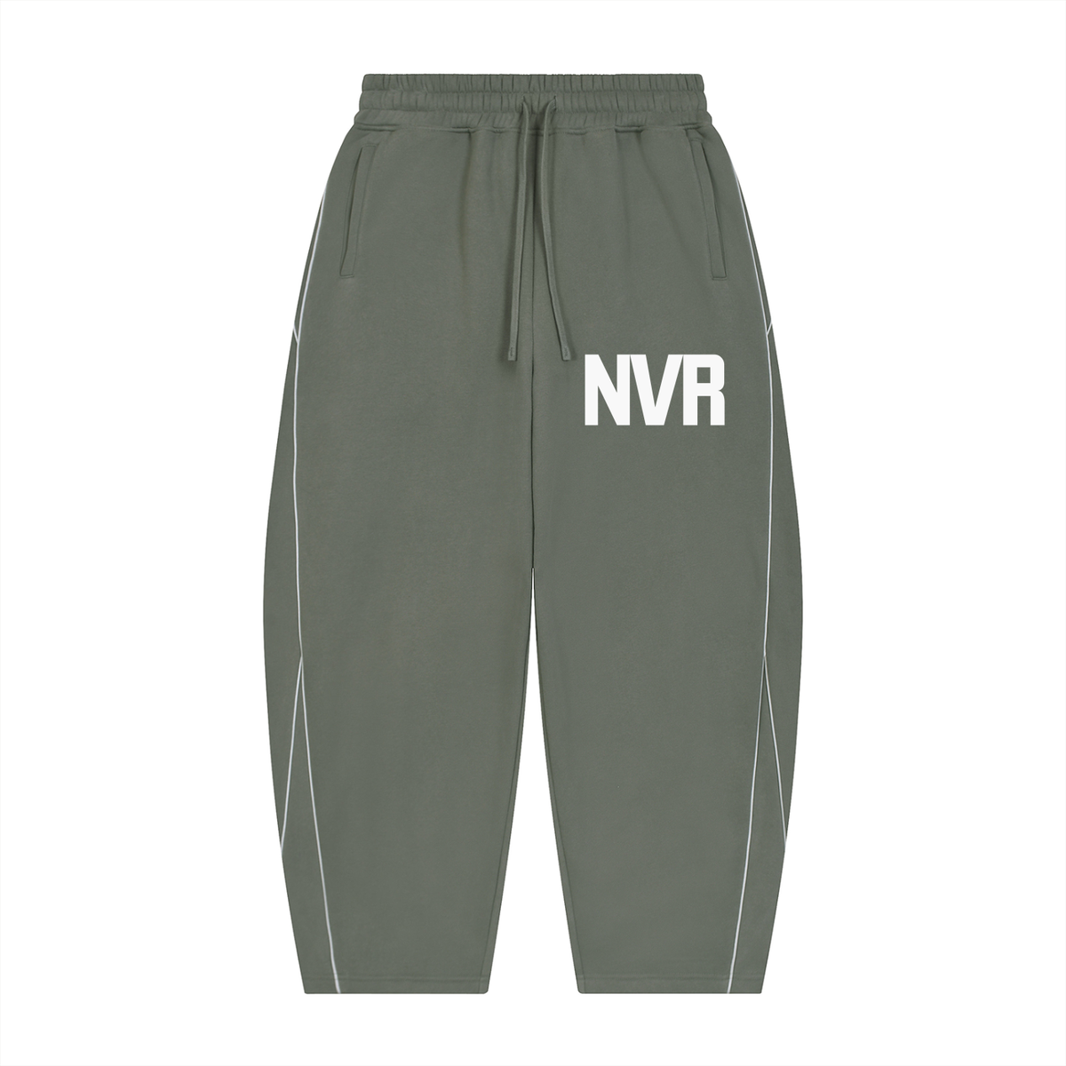 Never Ending Lifestyle Unisex Piping Fleece Barrel Leg Sweatpants