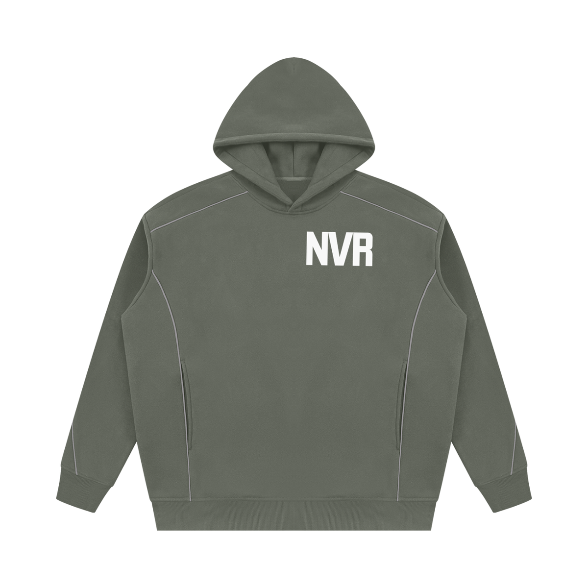 Never Ending Lifestyle Unisex Oversized Piping Fleece Hoodie