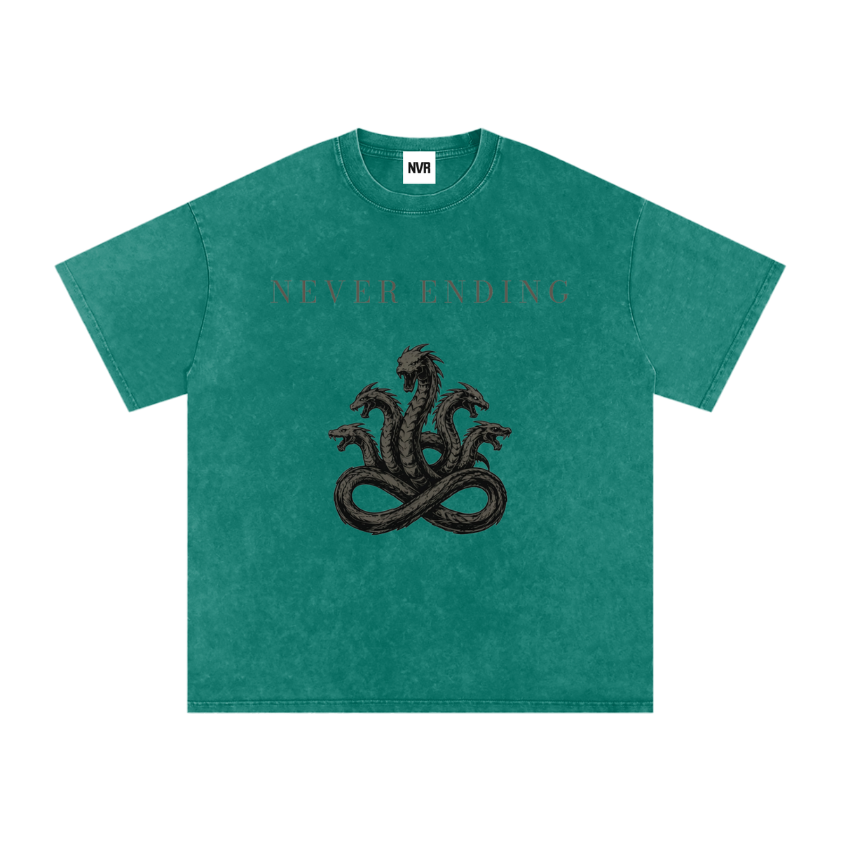 Never Ending Hydra Snow Washed Oversized Cotton T-Shirt