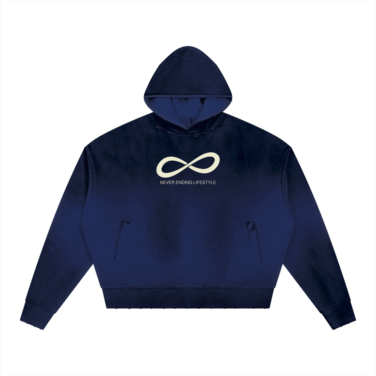 Never Ending Lifestyle Unisex Sunfade Distressed Boxy Hoodie