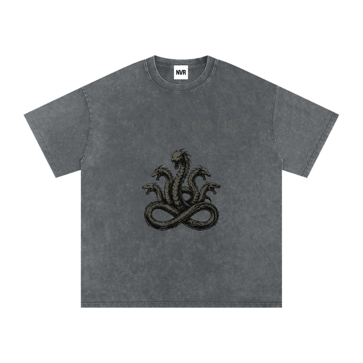 Never Ending Hydra Snow Washed Oversized Cotton T-Shirt
