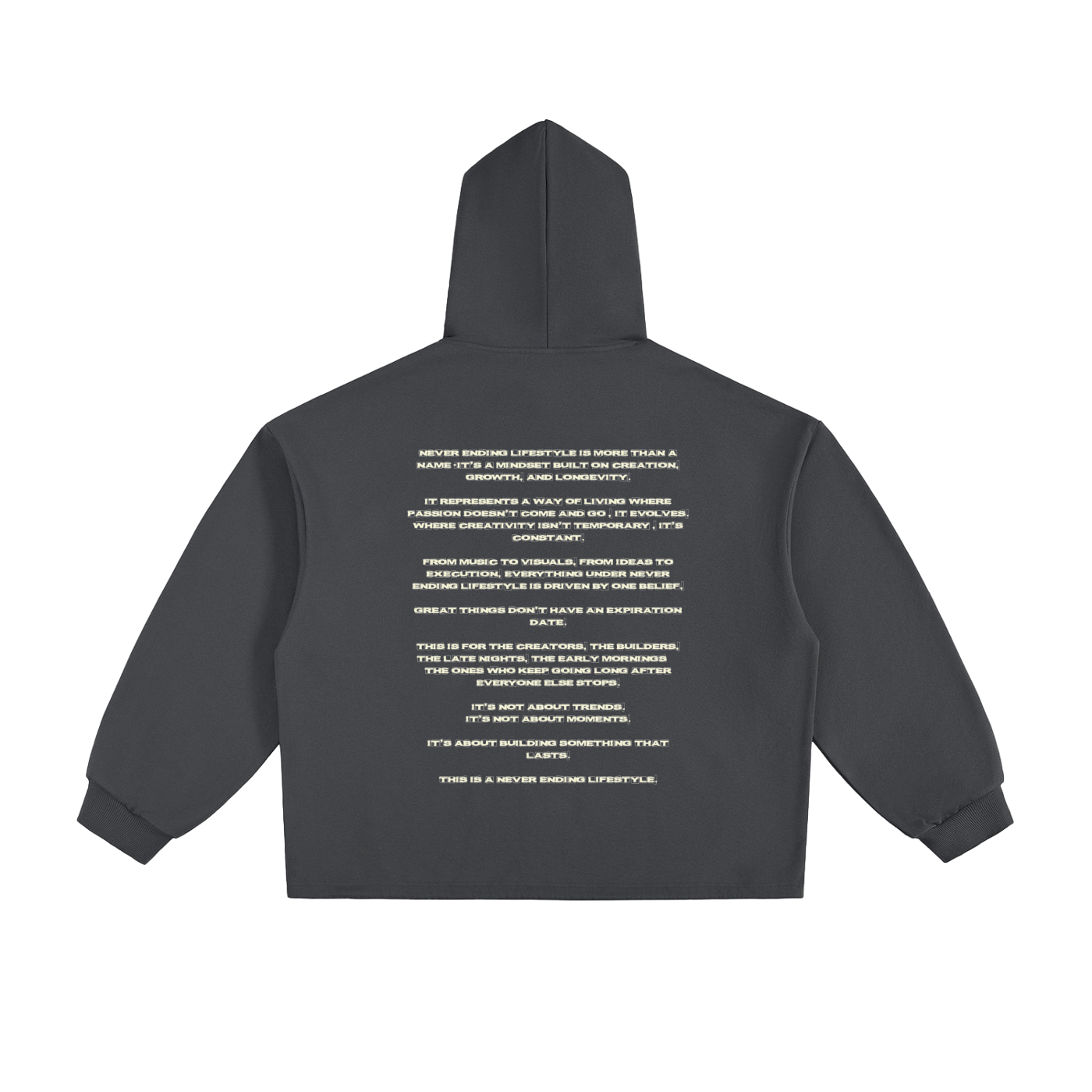 NVR Essential Heavyweight Oversized Drawstring Hem Hoodie