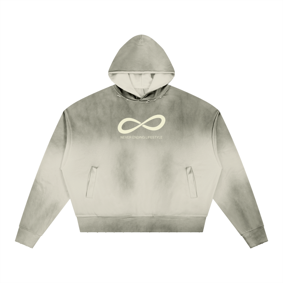 Never Ending Lifestyle Unisex Sunfade Distressed Boxy Hoodie