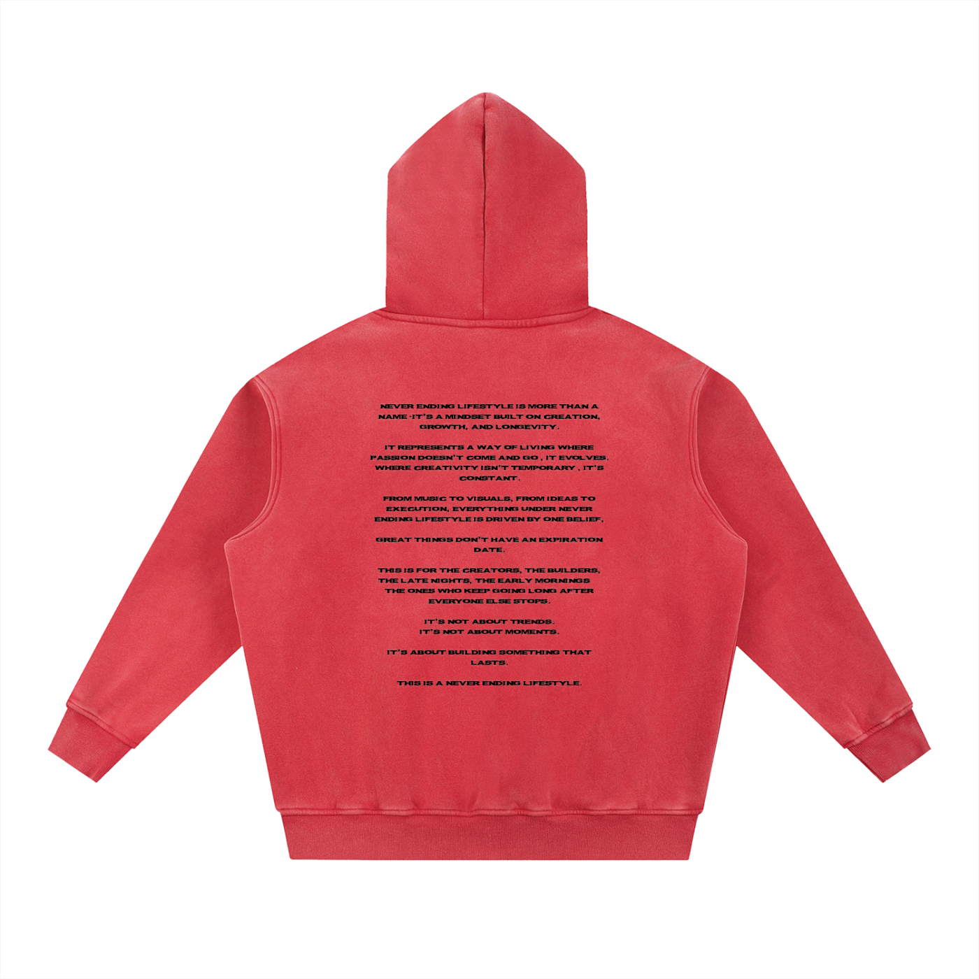Never Ending Lifestyle Snow Wash Fleece Oversized Hoodie