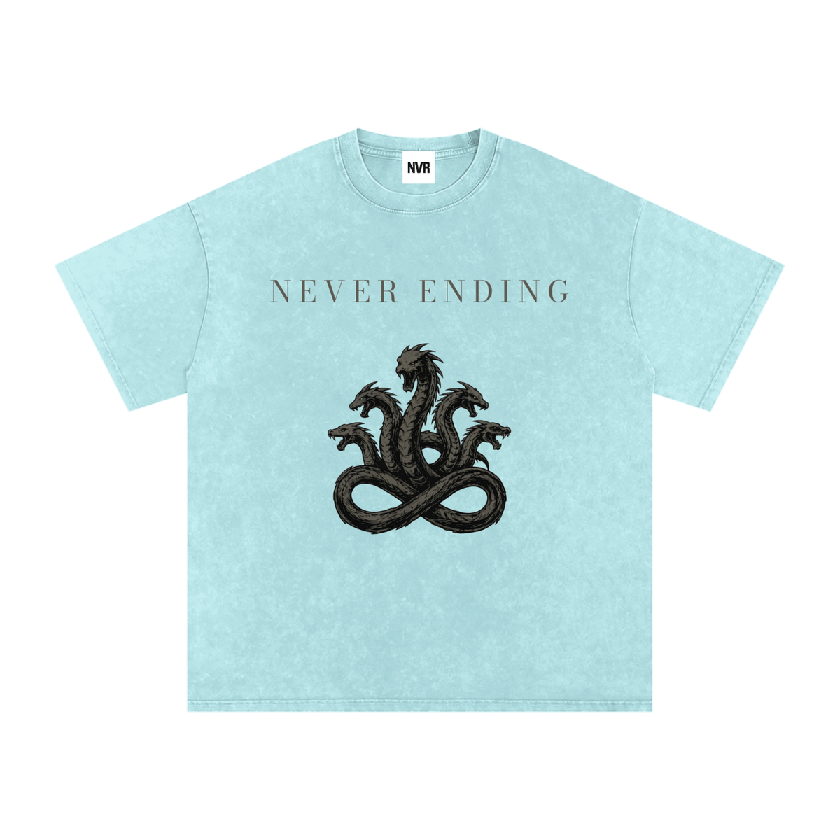 Never Ending Hydra Snow Washed Oversized Cotton T-Shirt