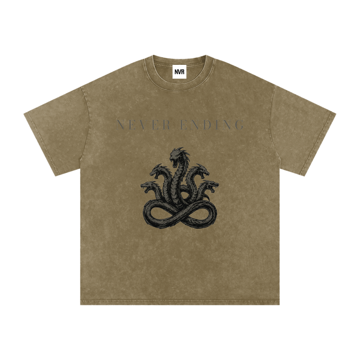 Never Ending Hydra Snow Washed Oversized Cotton T-Shirt