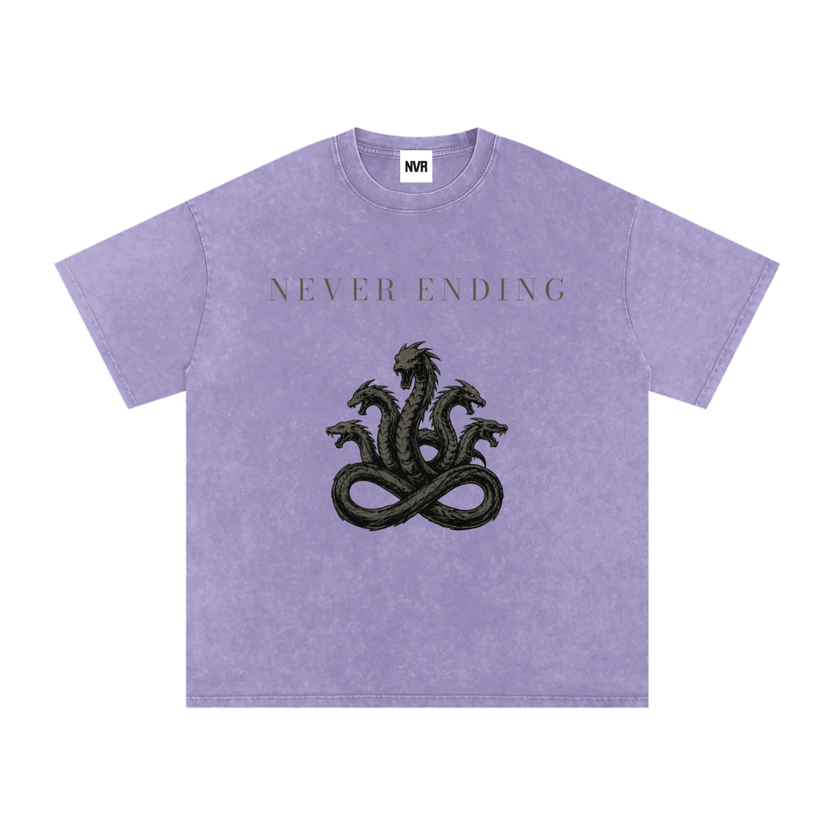 Never Ending Hydra Snow Washed Oversized Cotton T-Shirt