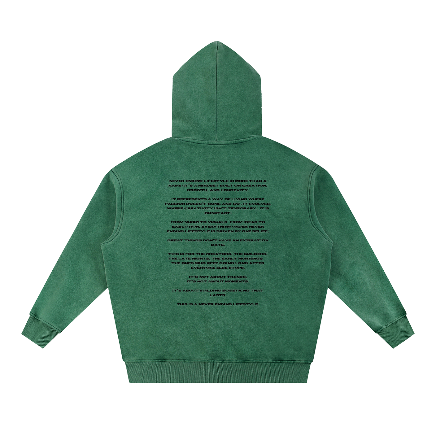 Never Ending Lifestyle Snow Wash Fleece Oversized Hoodie