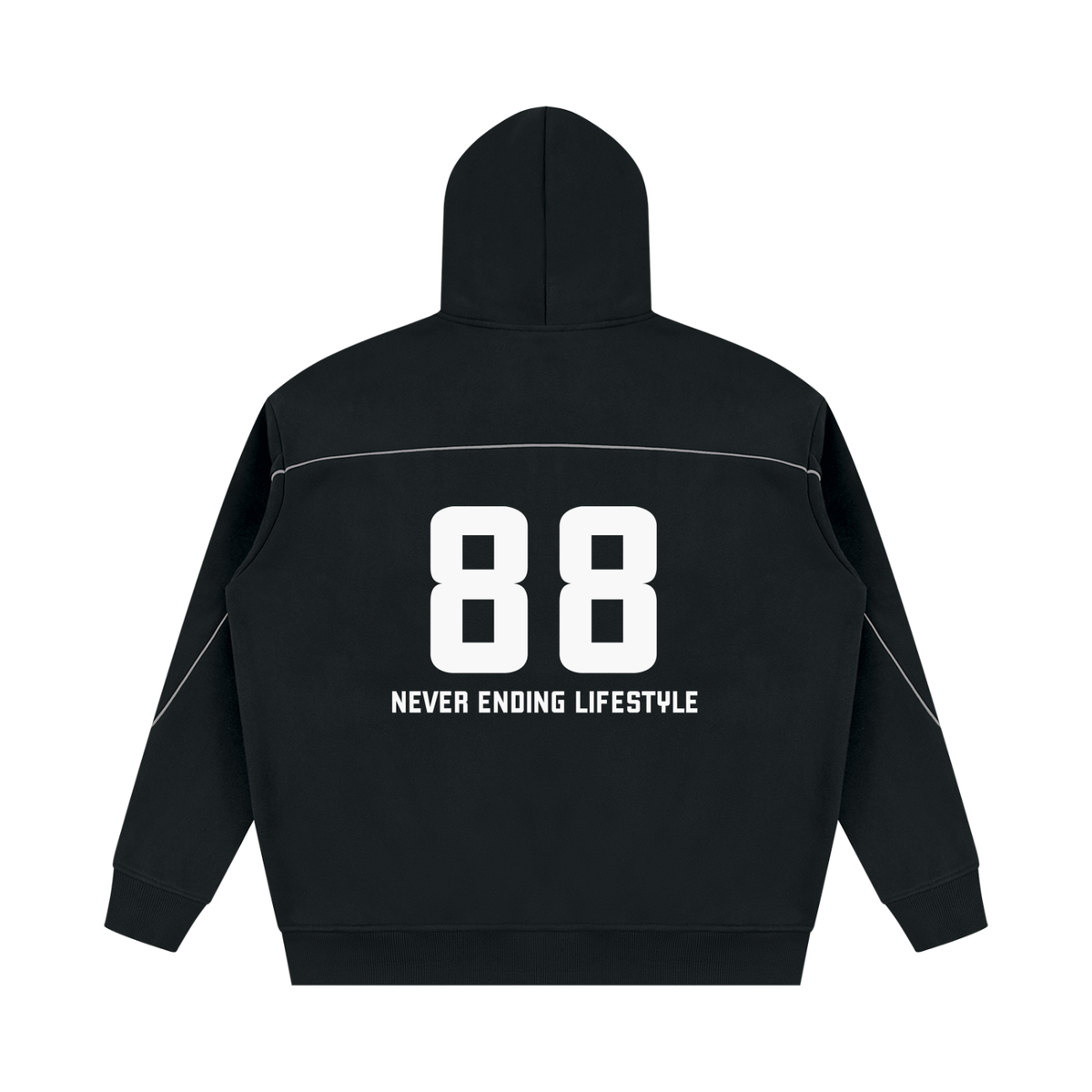 Never Ending Lifestyle Unisex Oversized Piping Fleece Hoodie