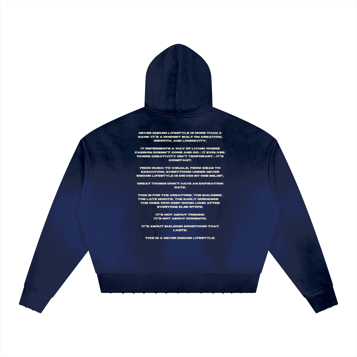 Never Ending Lifestyle Unisex Sunfade Distressed Boxy Hoodie