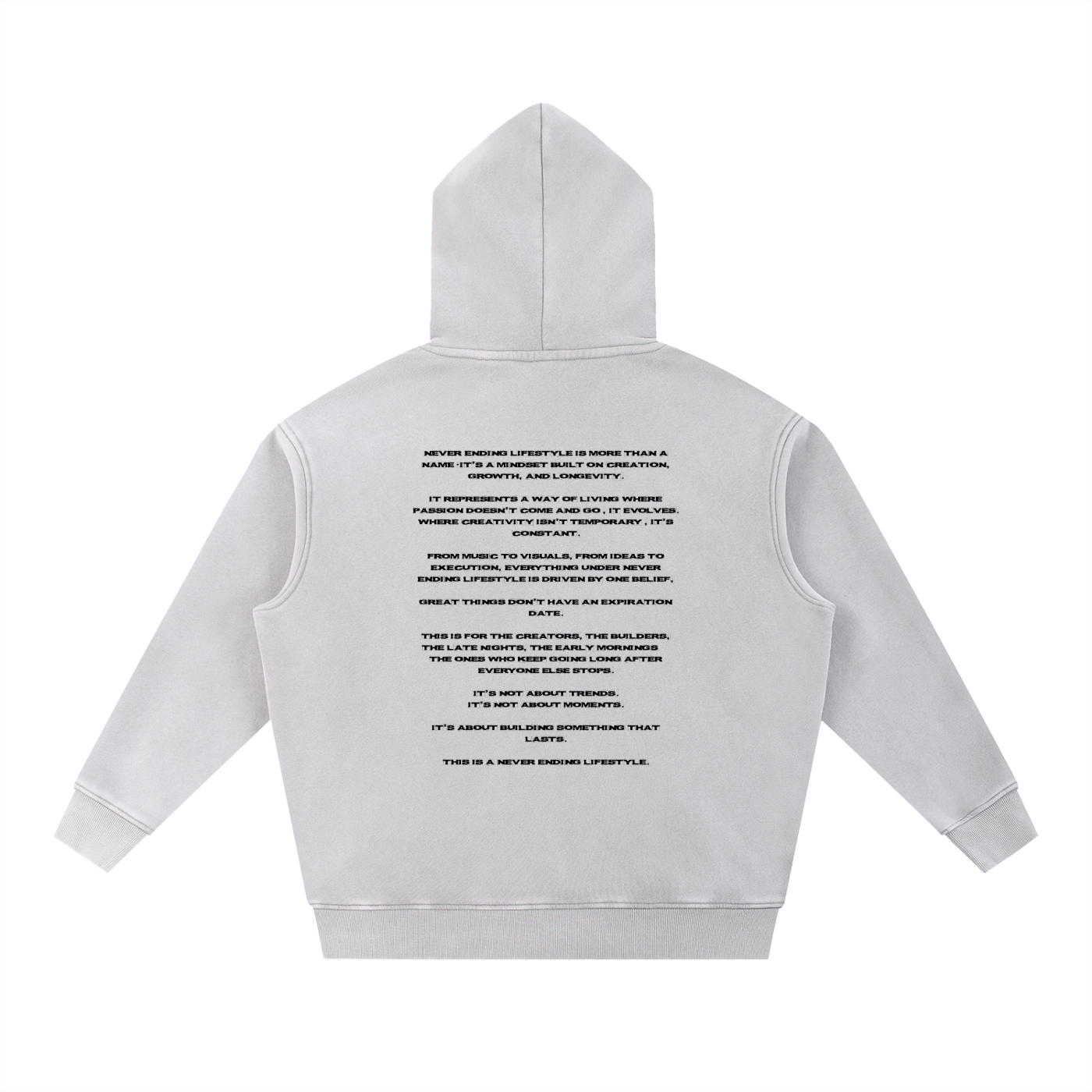 Never Ending Lifestyle Snow Wash Fleece Oversized Hoodie