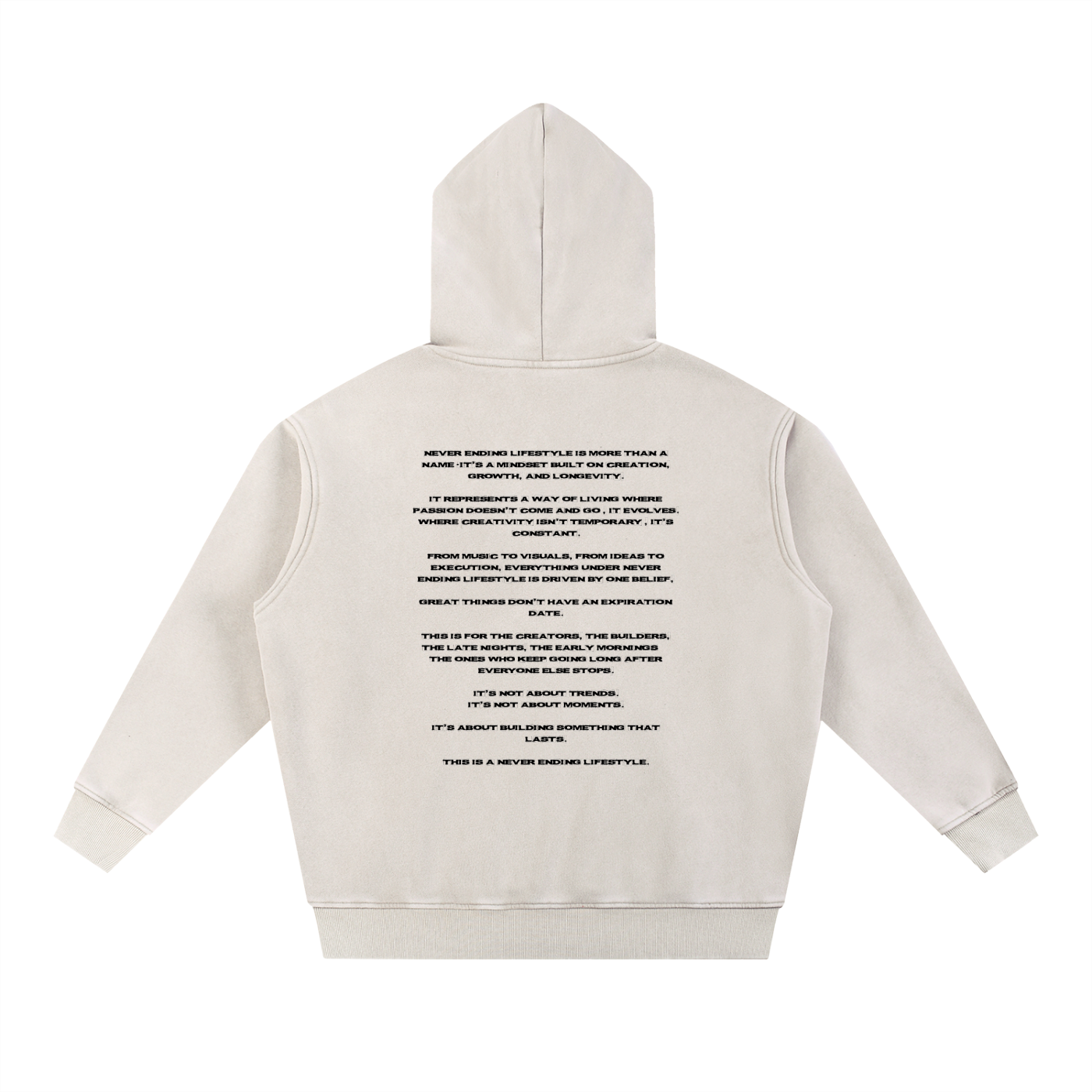 Never Ending Lifestyle Snow Wash Fleece Oversized Hoodie