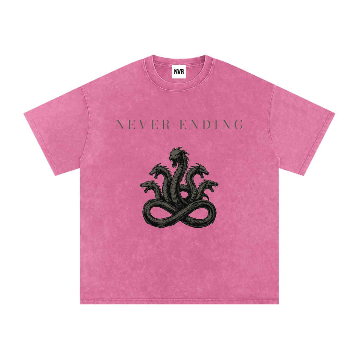 Never Ending Hydra Snow Washed Oversized Cotton T-Shirt