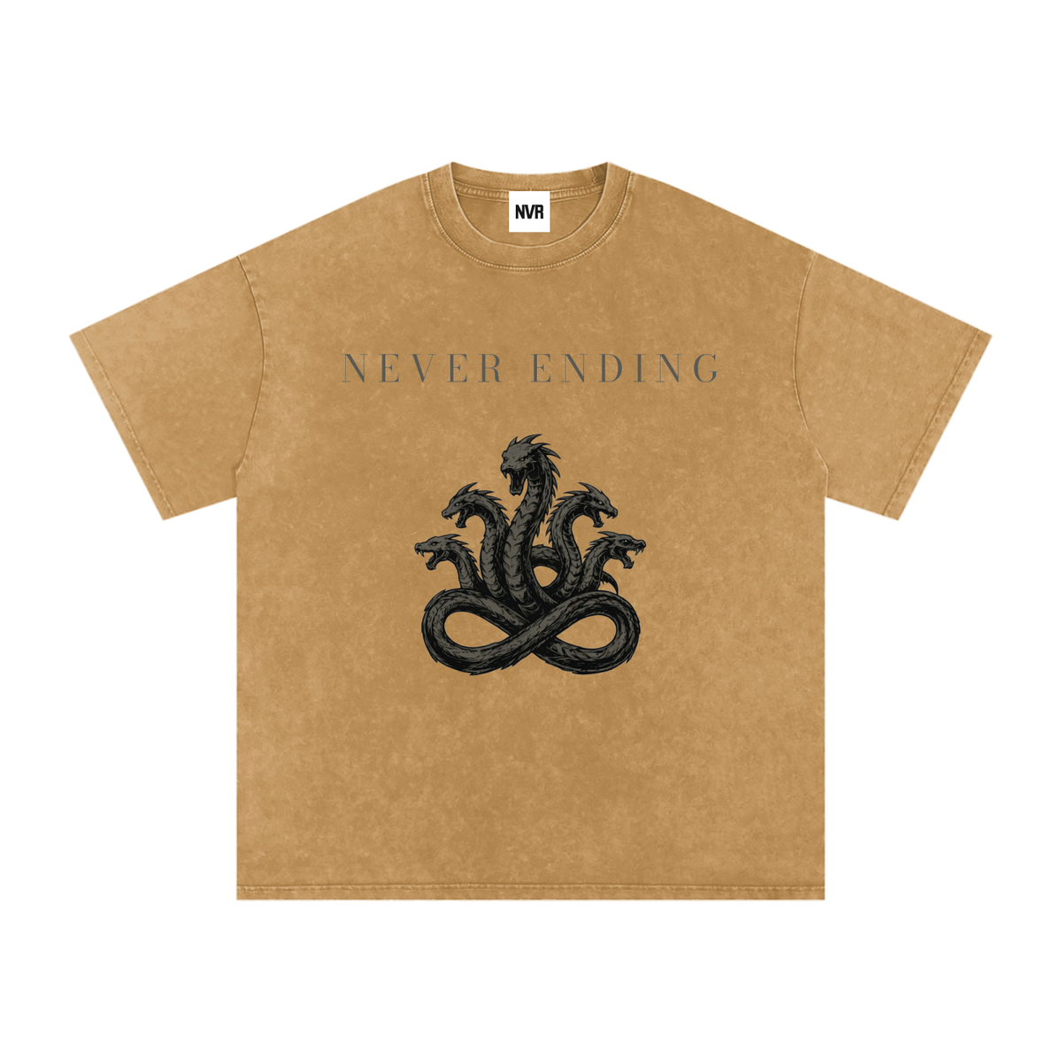 Never Ending Hydra Snow Washed Oversized Cotton T-Shirt