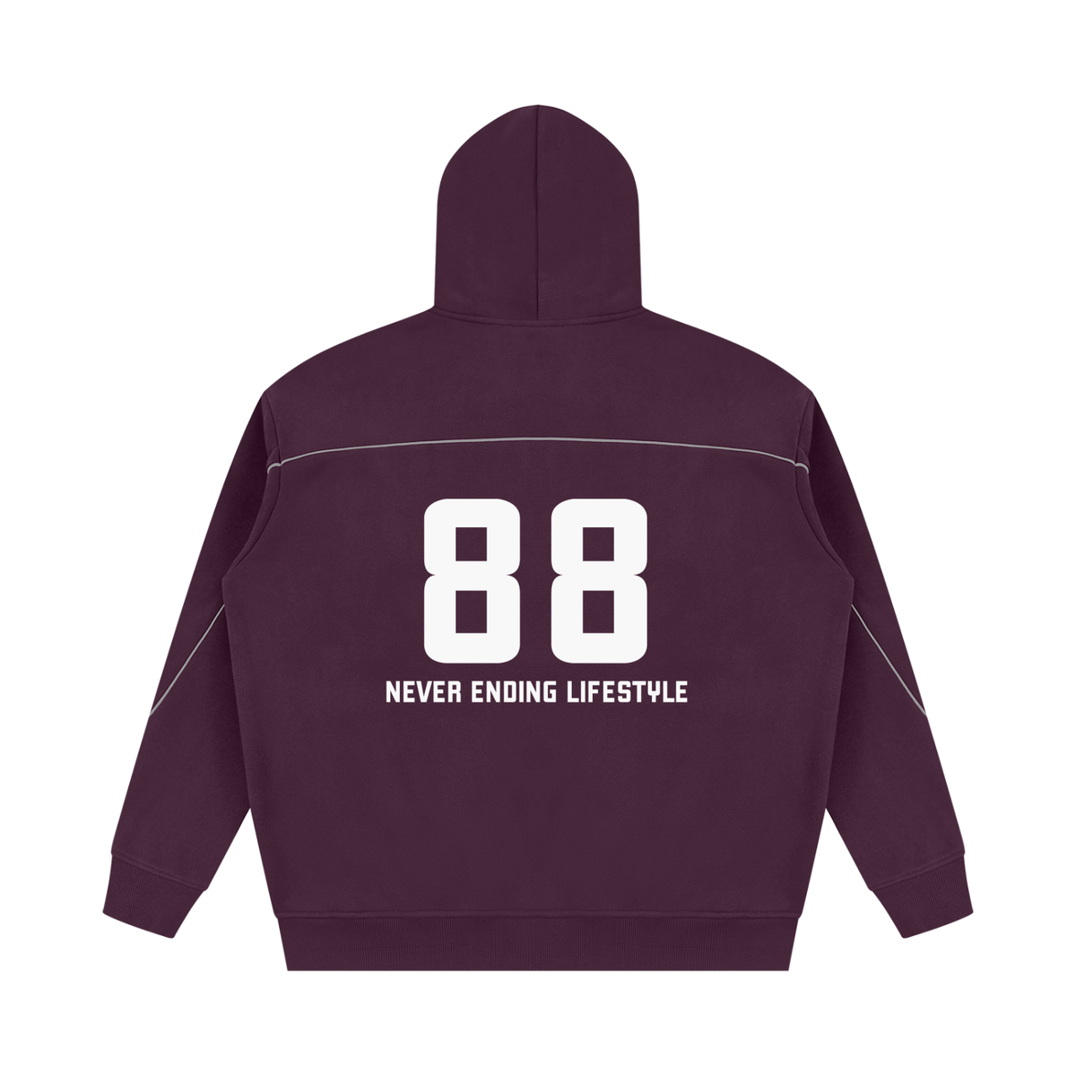 Never Ending Lifestyle Unisex Oversized Piping Fleece Hoodie
