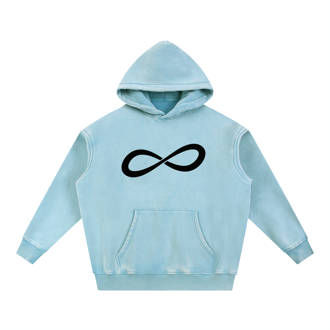Never Ending Lifestyle Snow Wash Fleece Oversized Hoodie