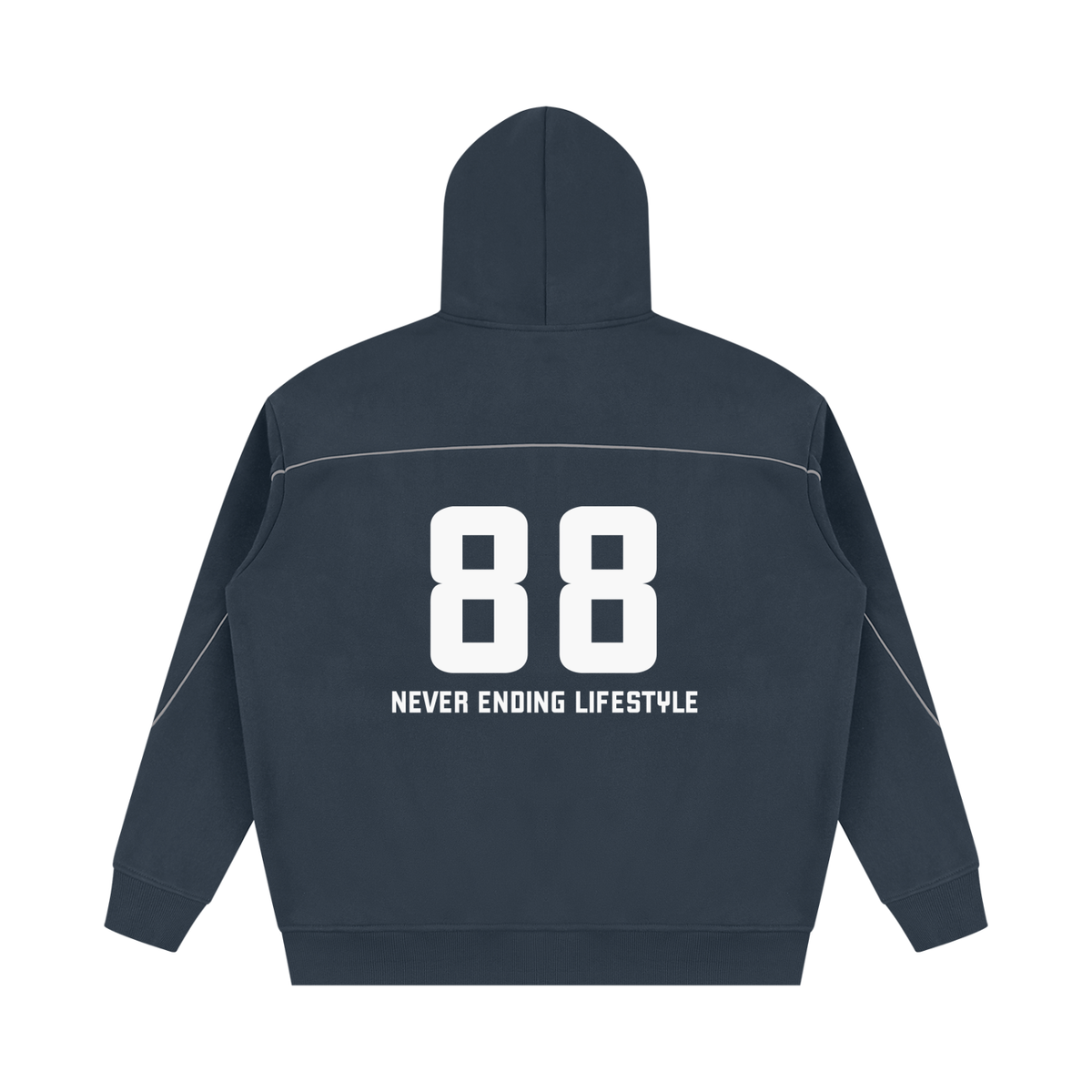 Never Ending Lifestyle Unisex Oversized Piping Fleece Hoodie