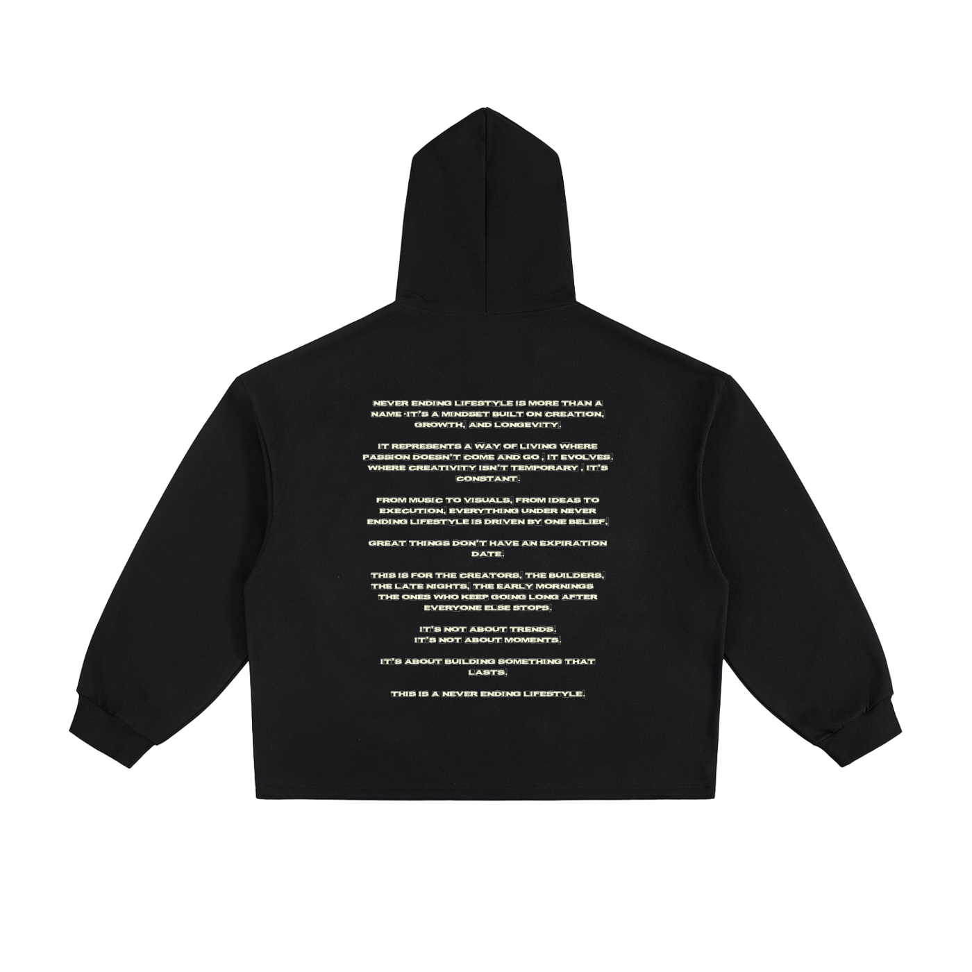NVR Essential Heavyweight Oversized Drawstring Hem Hoodie