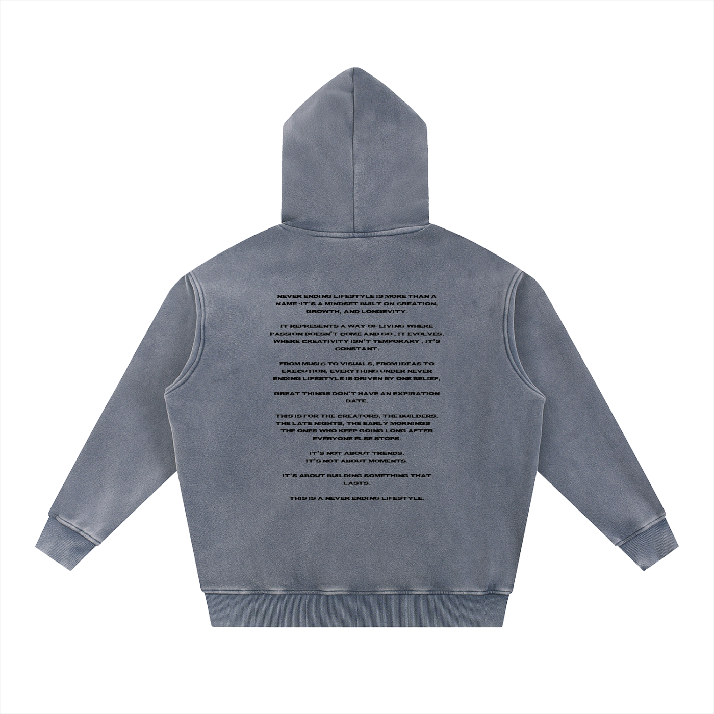 Never Ending Lifestyle Snow Wash Fleece Oversized Hoodie