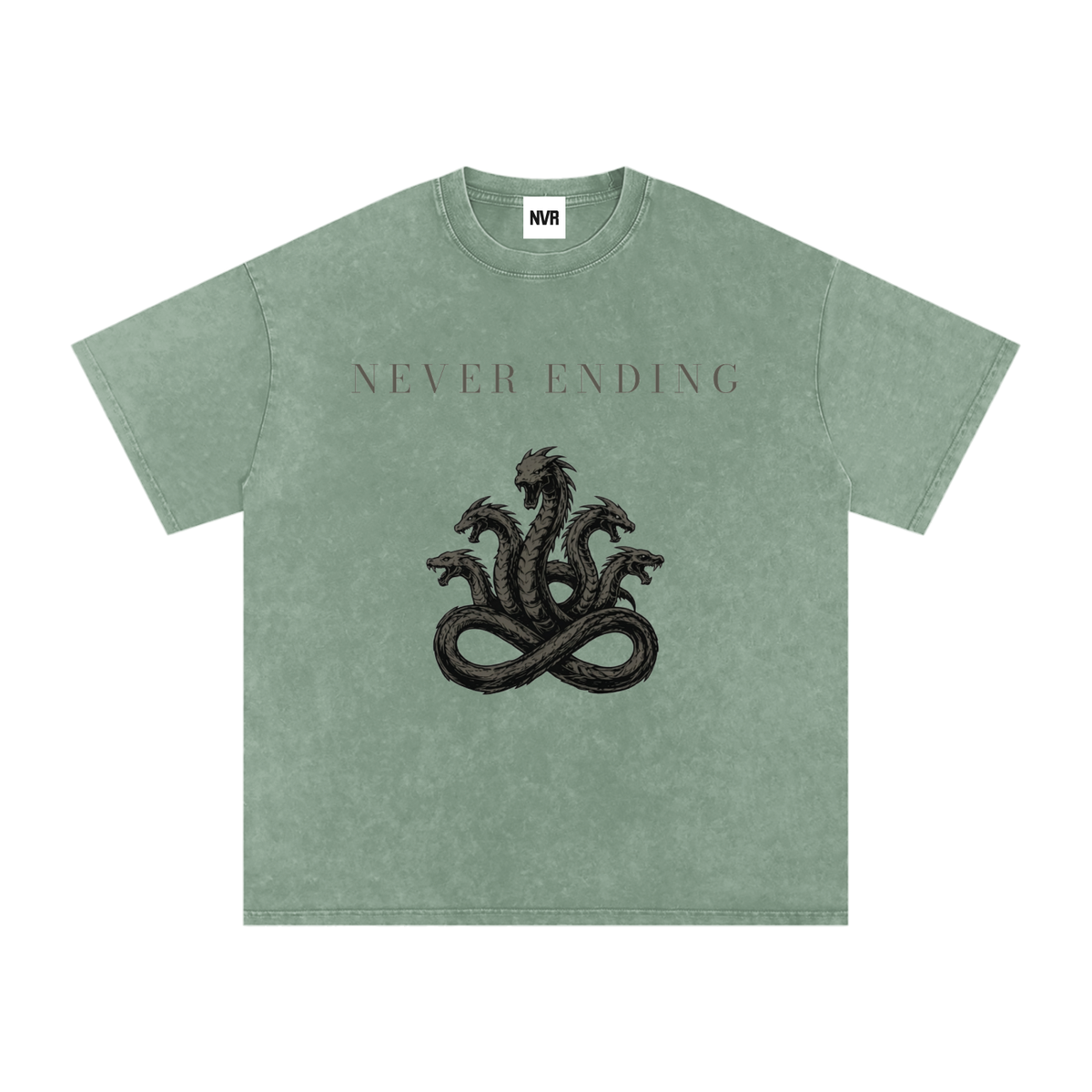Never Ending Hydra Snow Washed Oversized Cotton T-Shirt
