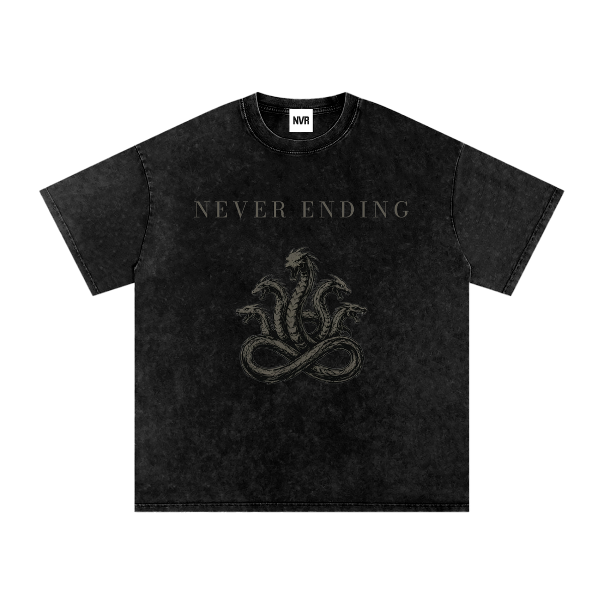 Never Ending Hydra Snow Washed Oversized Cotton T-Shirt