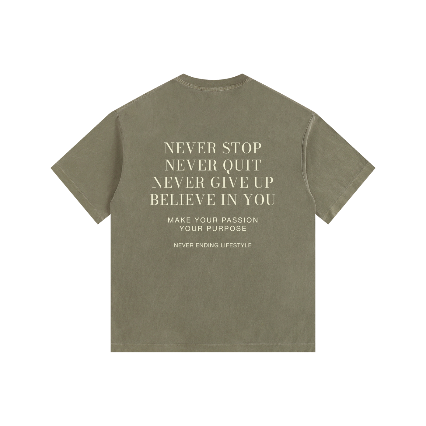 Never Ending Lifestyle Vintage Washed Oversized Cotton T-Shirt